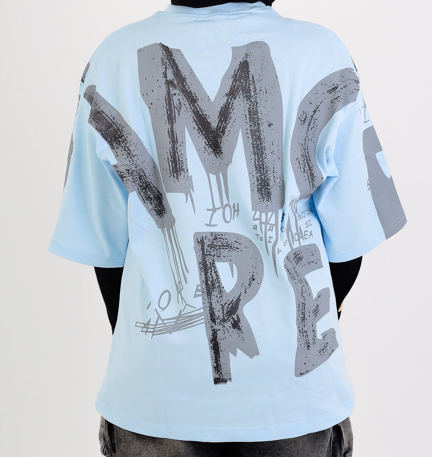 Sky Graffiti Oversized Street Tee
