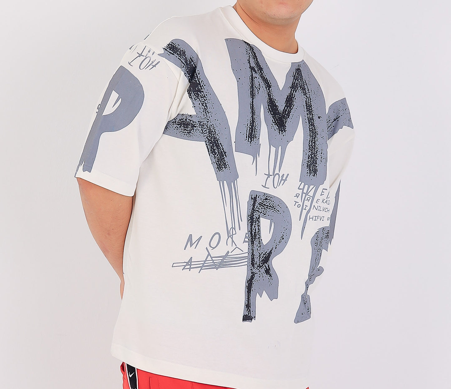 Sky Graffiti Oversized Street Tee