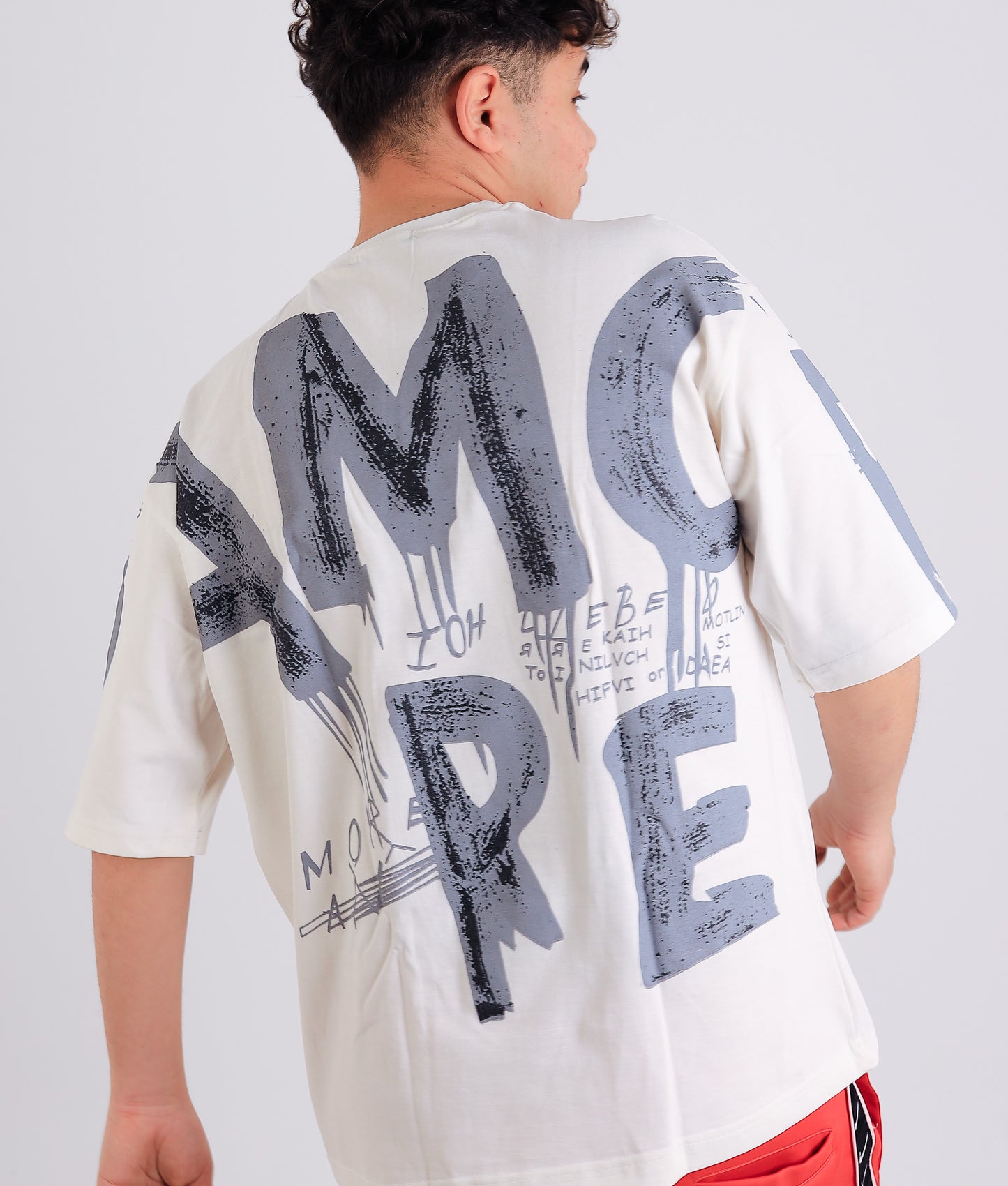 Sky Graffiti Oversized Street Tee