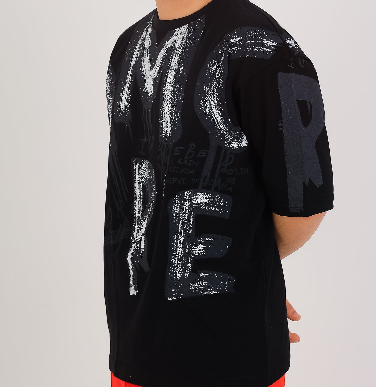 Sky Graffiti Oversized Street Tee